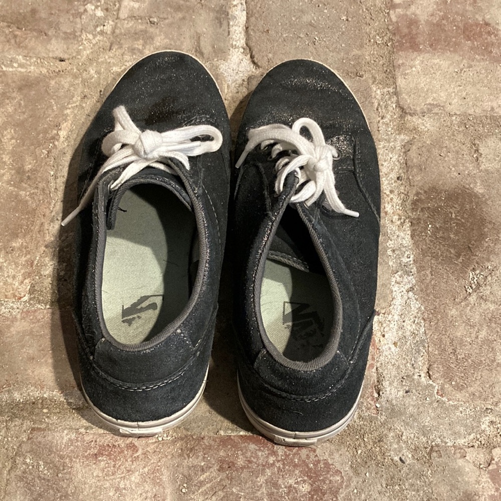 Vans off the wall Womens skate sneakers gray sparkle low top size 9.5